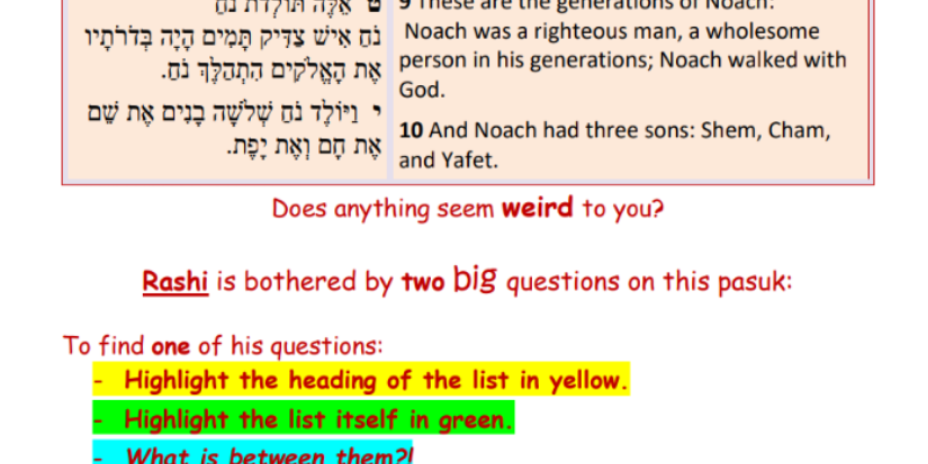 TT Tidbit – Noach – 10-19-20 – revised